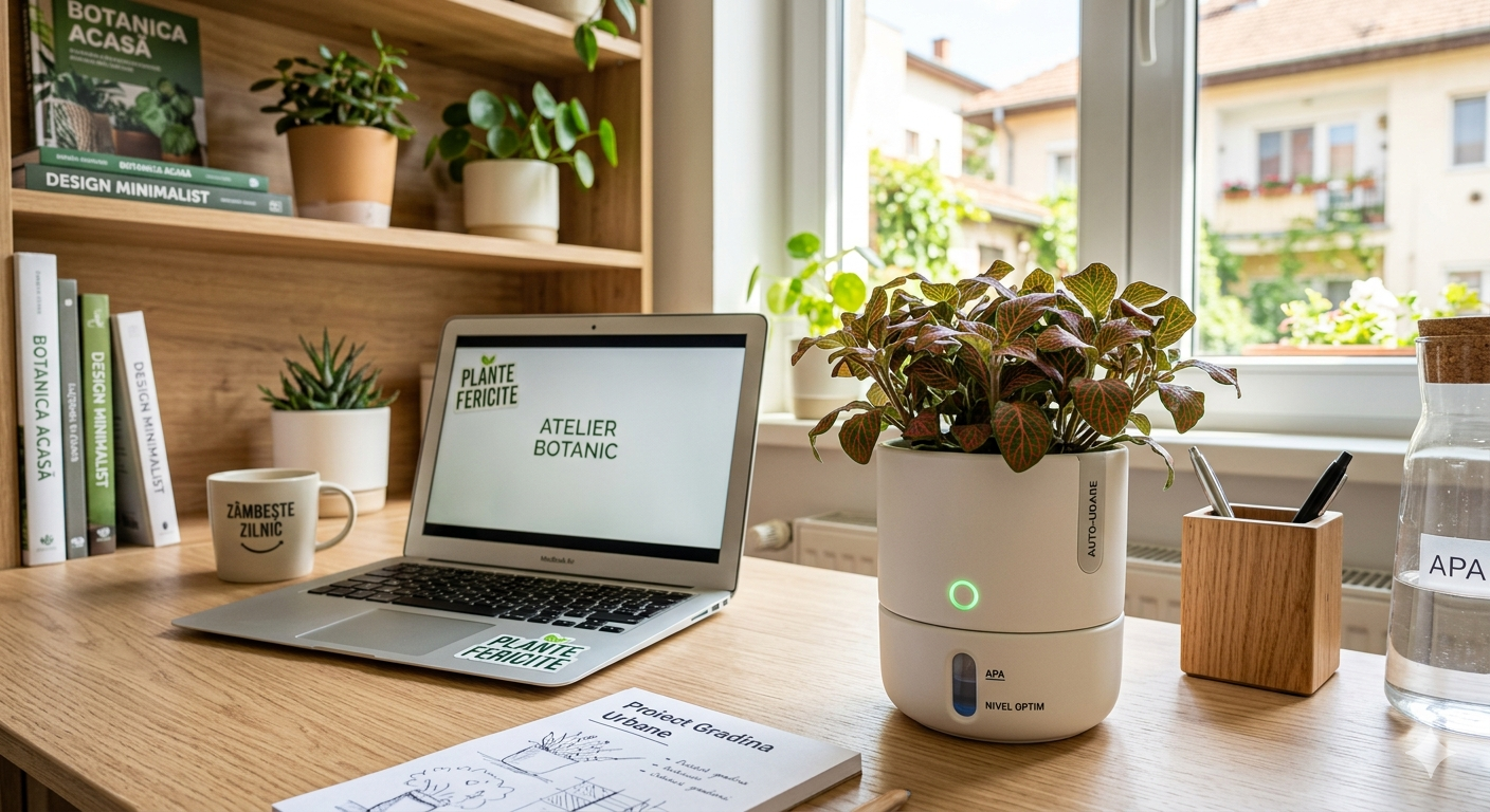 Mini-ghiveci inteligent cu auto-udare – Plante fericite fără efort